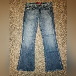 Guess Women's Faded Light Blue Flare Jeans